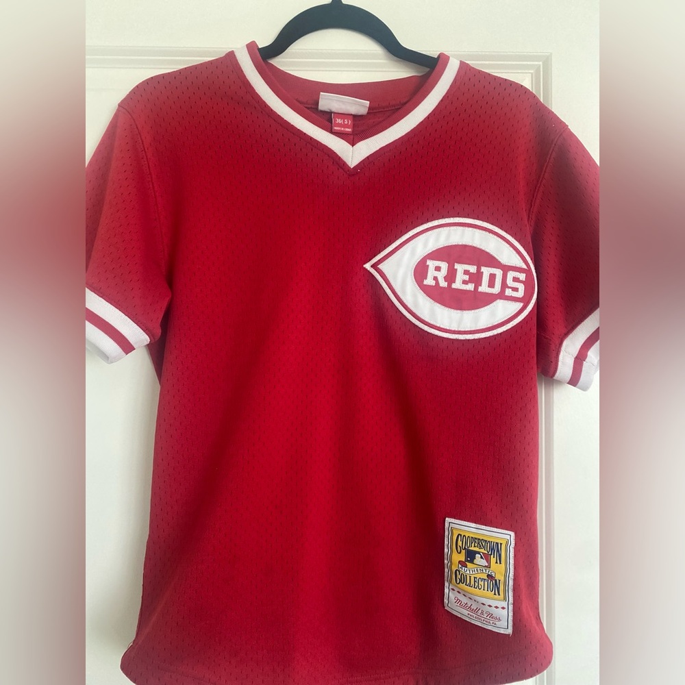 michell & ness cooperstown collection cincinnati reds jersey